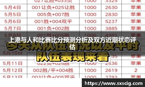 上港与人和比赛比分预测分析及双方近期状态评估